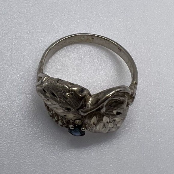 925 STERLING SILVER SAPPHIRE RING  SIZE 4.5 - Picture 6 of 9